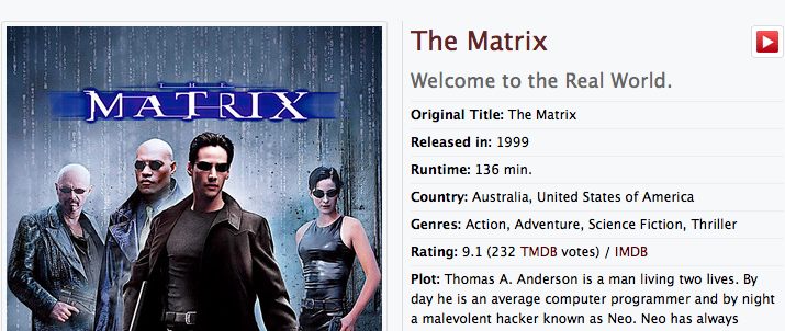 matrix movie page